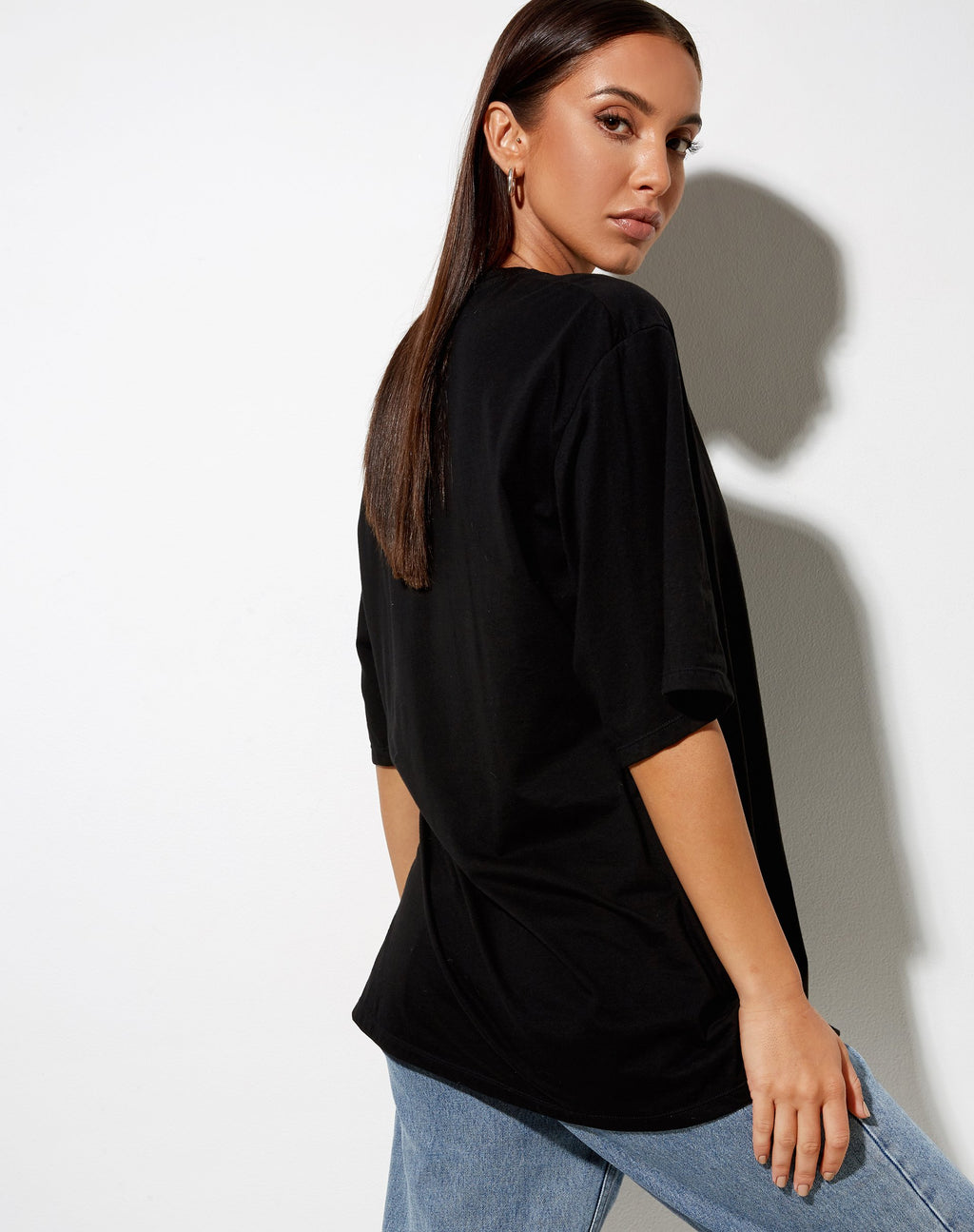 Cocoon T-shirt in zwart Angelo Label Embro