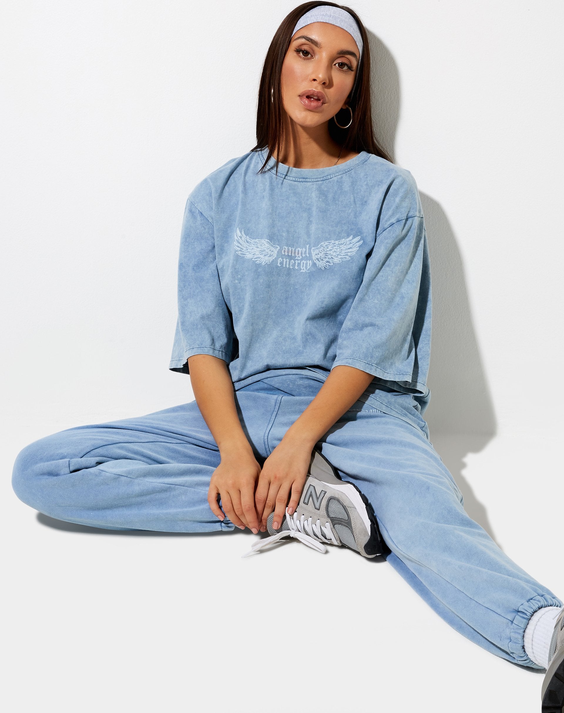 Afbeelding van Cocoon T-shirt in gewassen blauw Angel Energy Wings