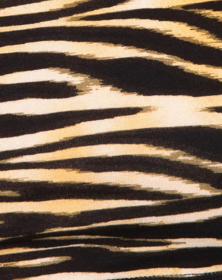 Afbeelding van Coga Off Shoulder Top in Zips Zebra Bruin