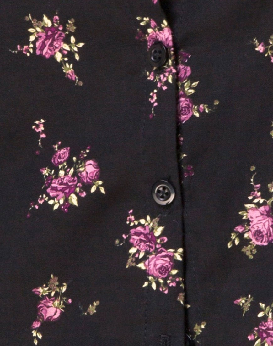 Afbeelding van Conila Crop Blouse in Sohey Rose Zwart