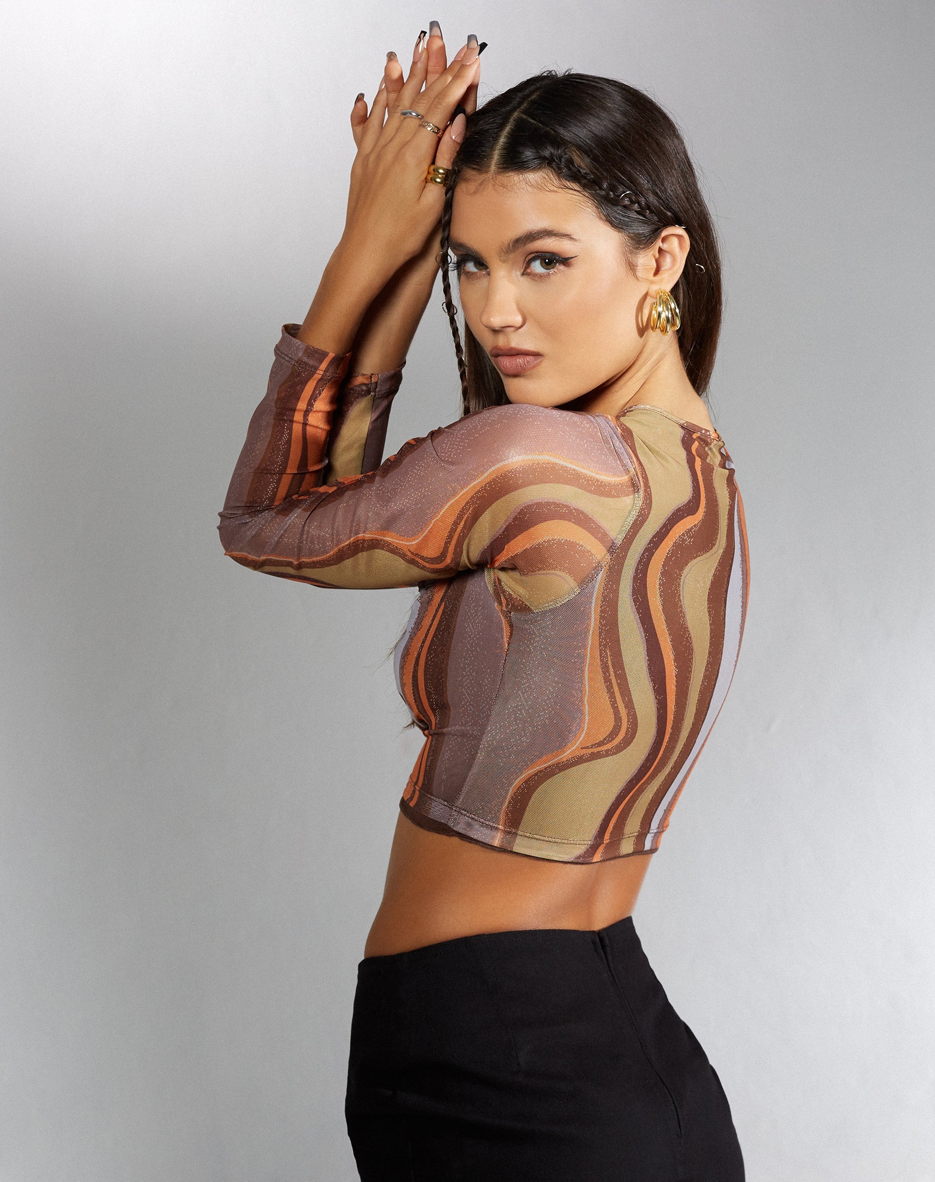 Afbeelding van MOTEL X IRIS Cora Crop Top in aardetinten