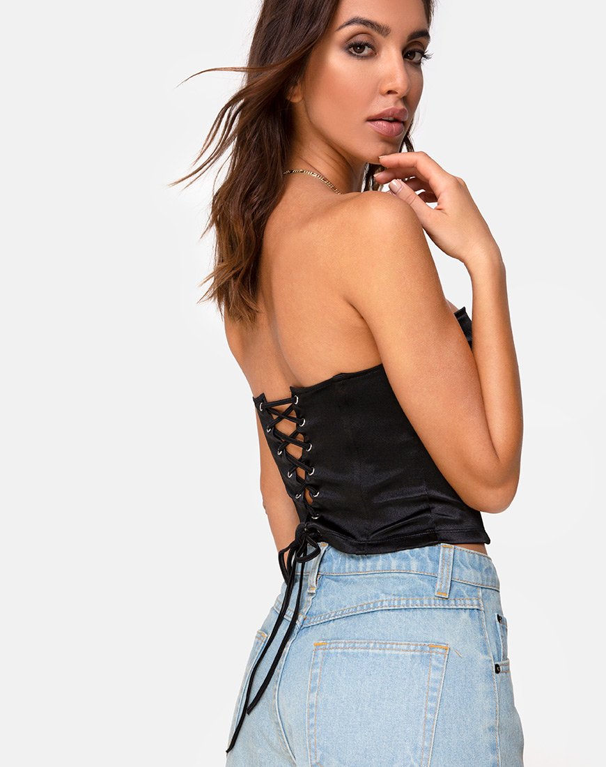 Corala Corset Top in Zwart