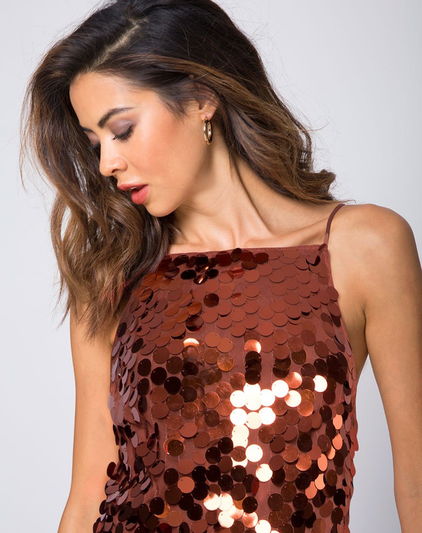 Afbeelding van Corine Slip Dress in Rust