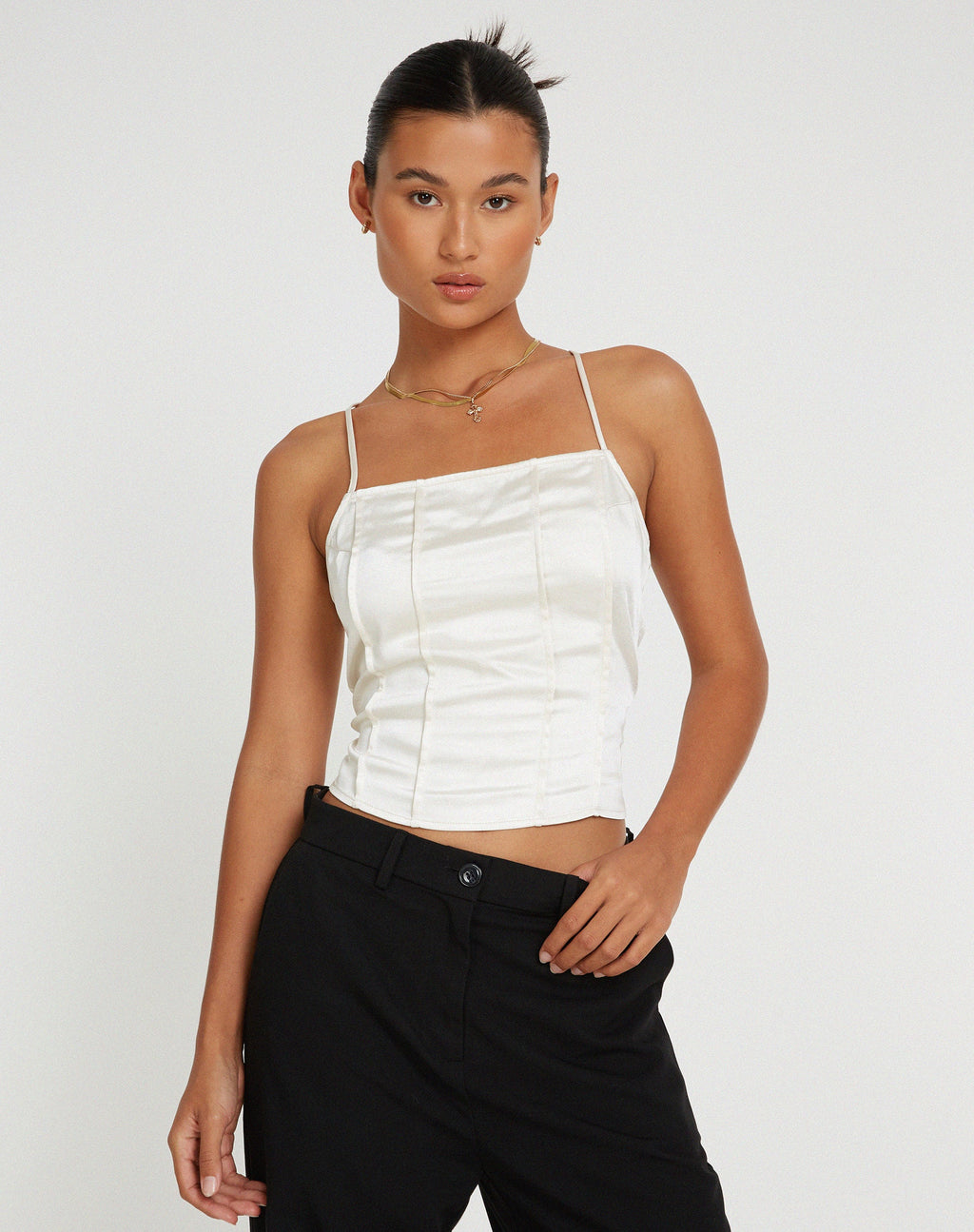 Cosey Top in Satijn Ivoor