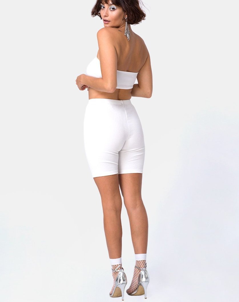 Afbeelding van Bike Short in Mini Rib Wit