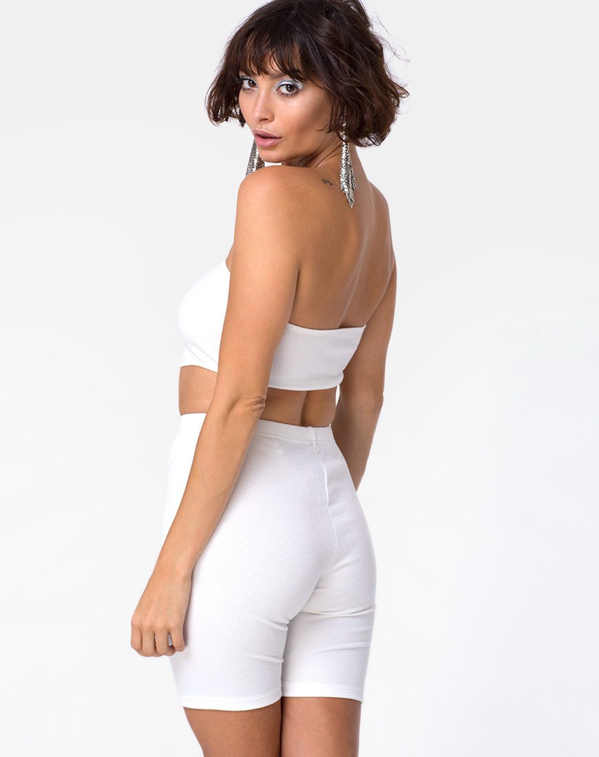 Afbeelding van Bike Short in Mini Rib Wit