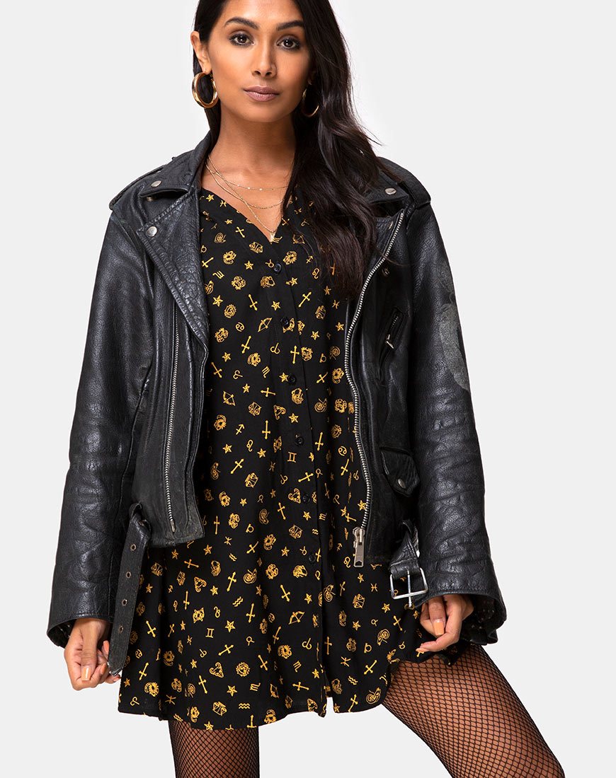 Crosena Swing Dress in Mini Astro Zwart