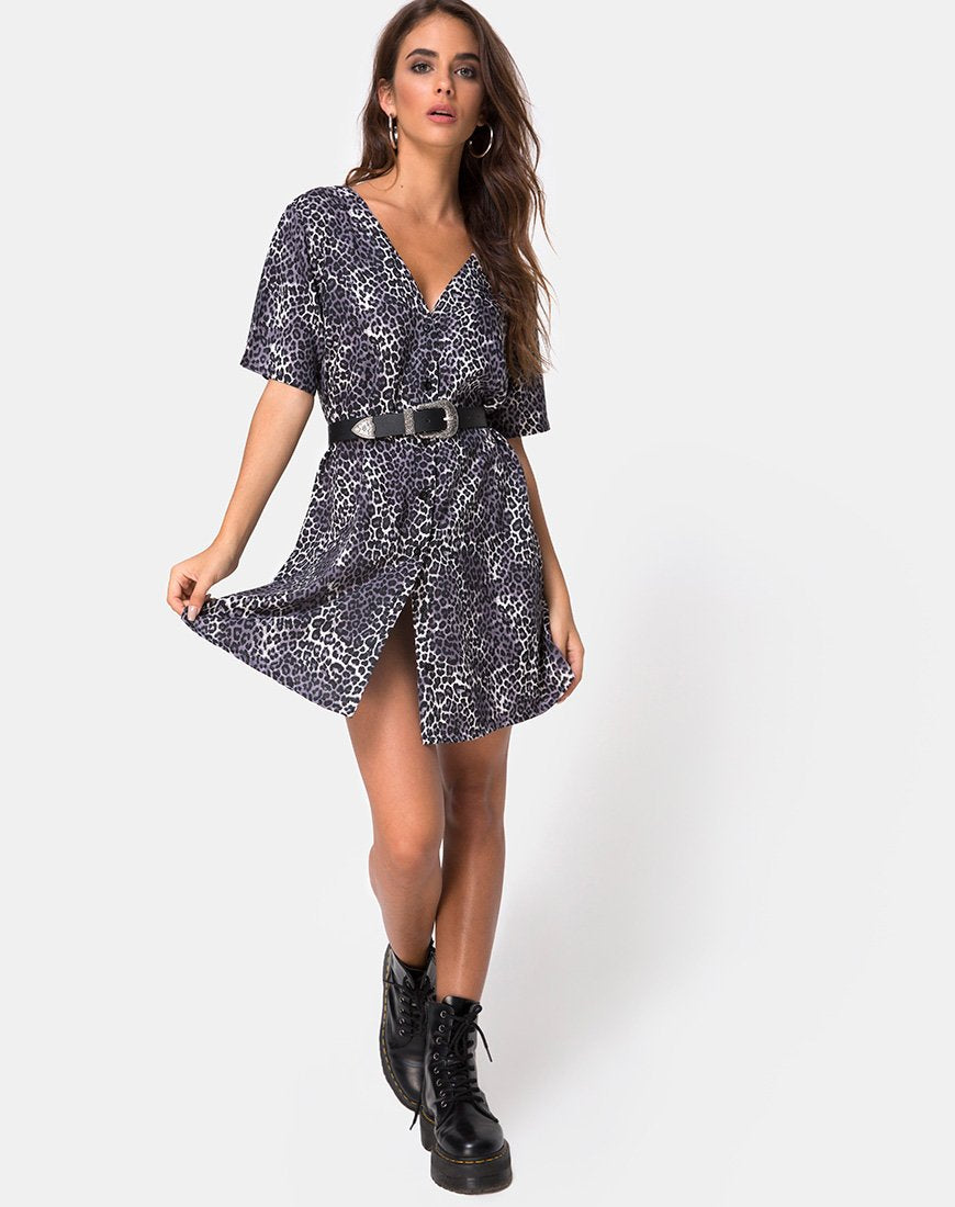 Afbeelding van Crosena Swing Dress in Rar Leopard Grey