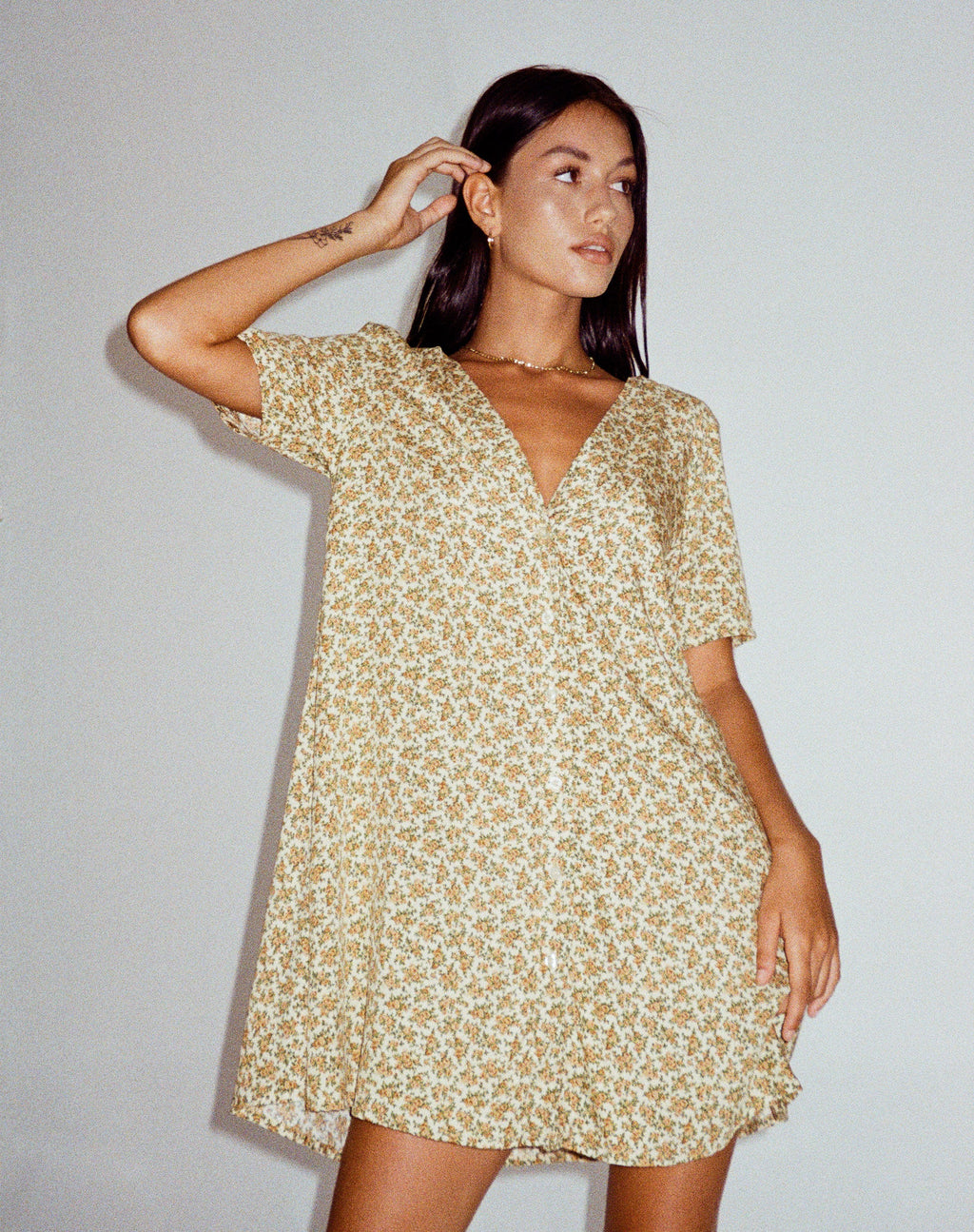 Crosena Mini Jurk in Washed Ditsy