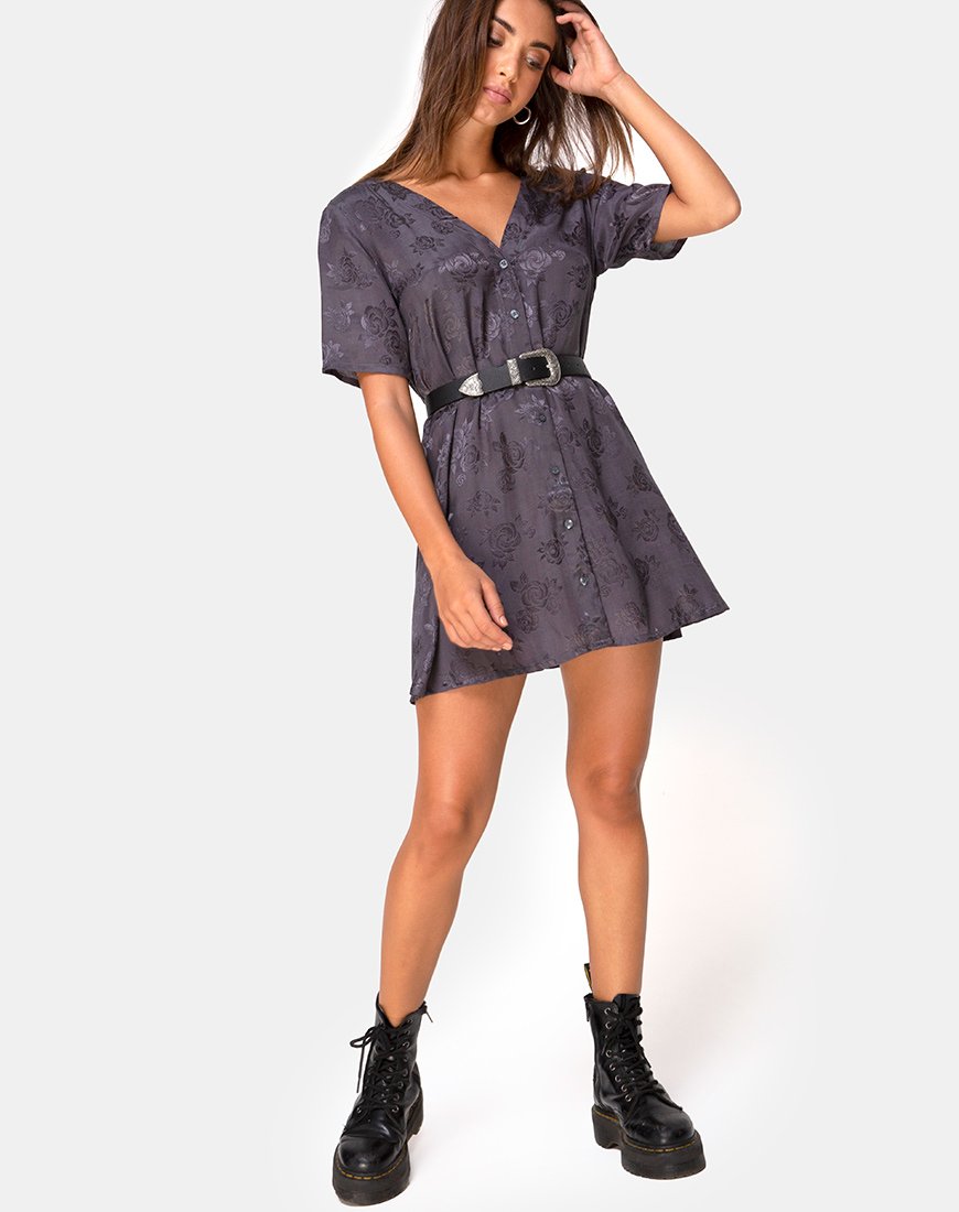 Afbeelding van Crosena Swing Dress in Satin Rose Grey