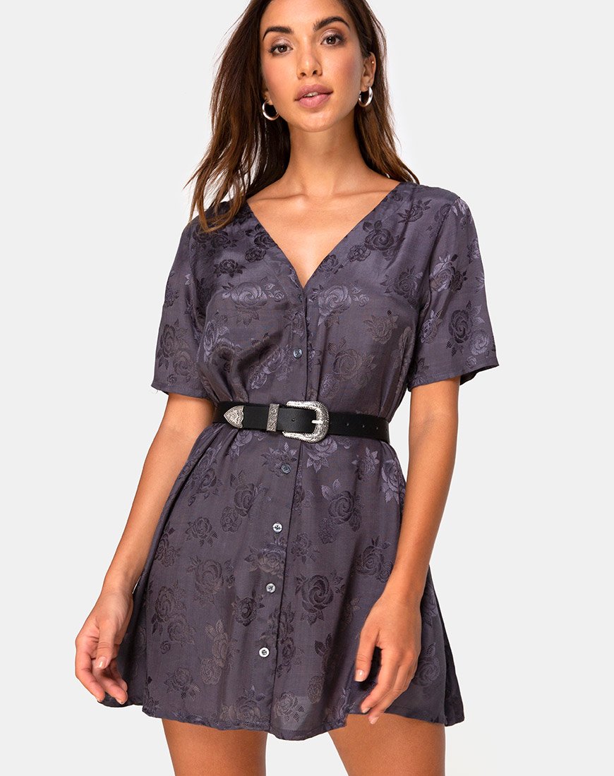 Afbeelding van Crosena Swing Dress in Satin Rose Grey