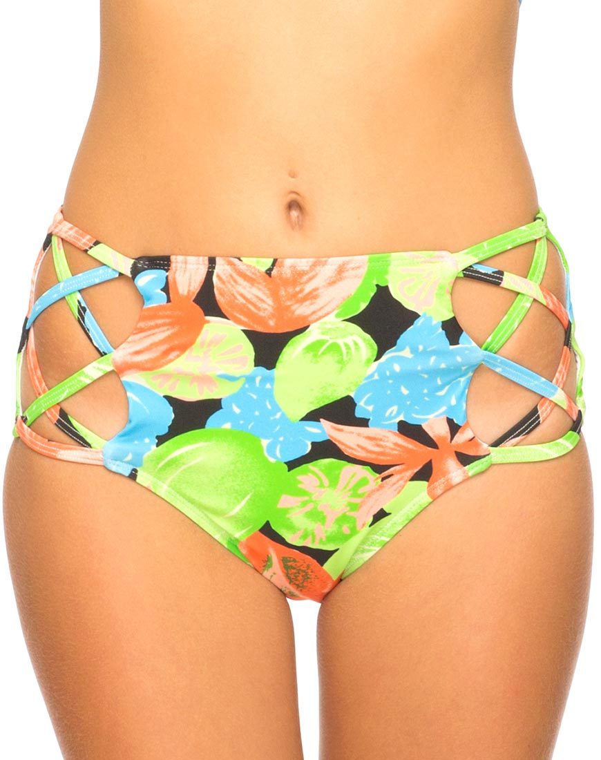 Afbeelding van Crystal Cut Out Bikinibroekje in Tropicana