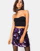 Afbeelding van Weaver minirok in Plum Disc Sequin