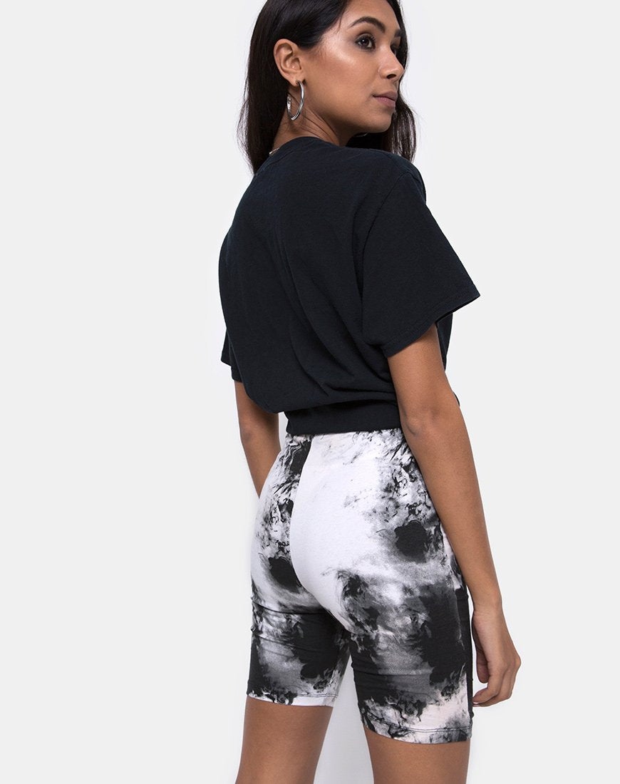 Afbeelding van Cycle Short in Mono Tie Dye zwart-wit