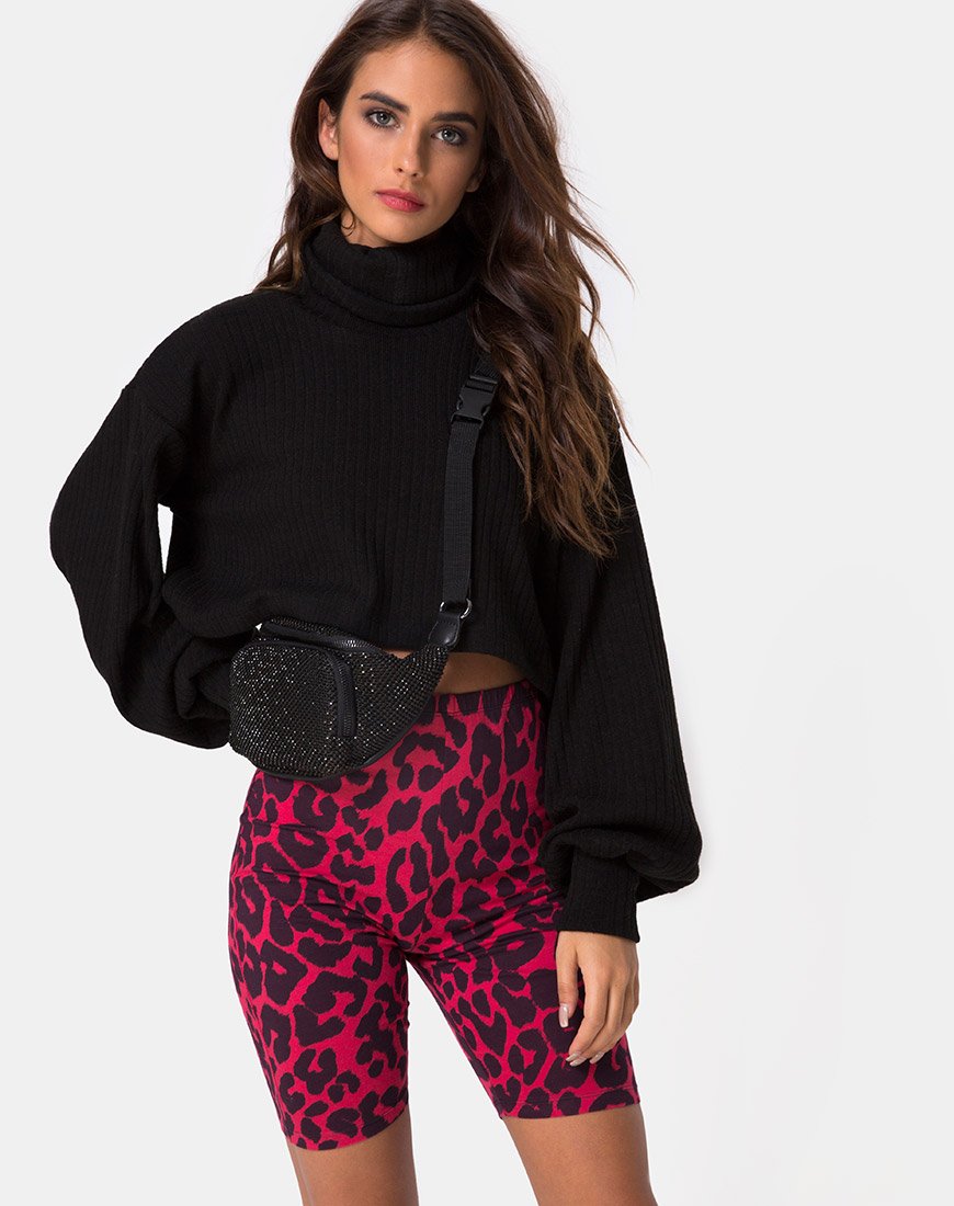 Korte broek in oversized Jaguar rood