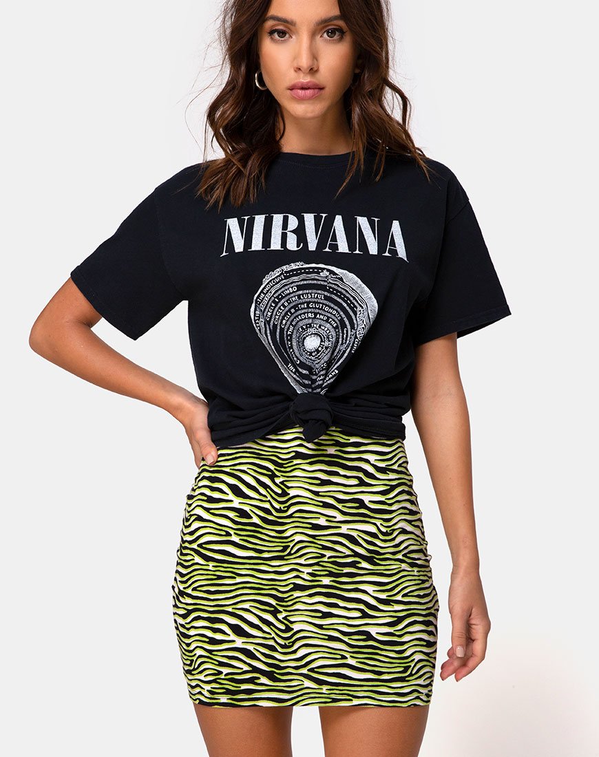 Kimmy minirok in zebra fluogroen