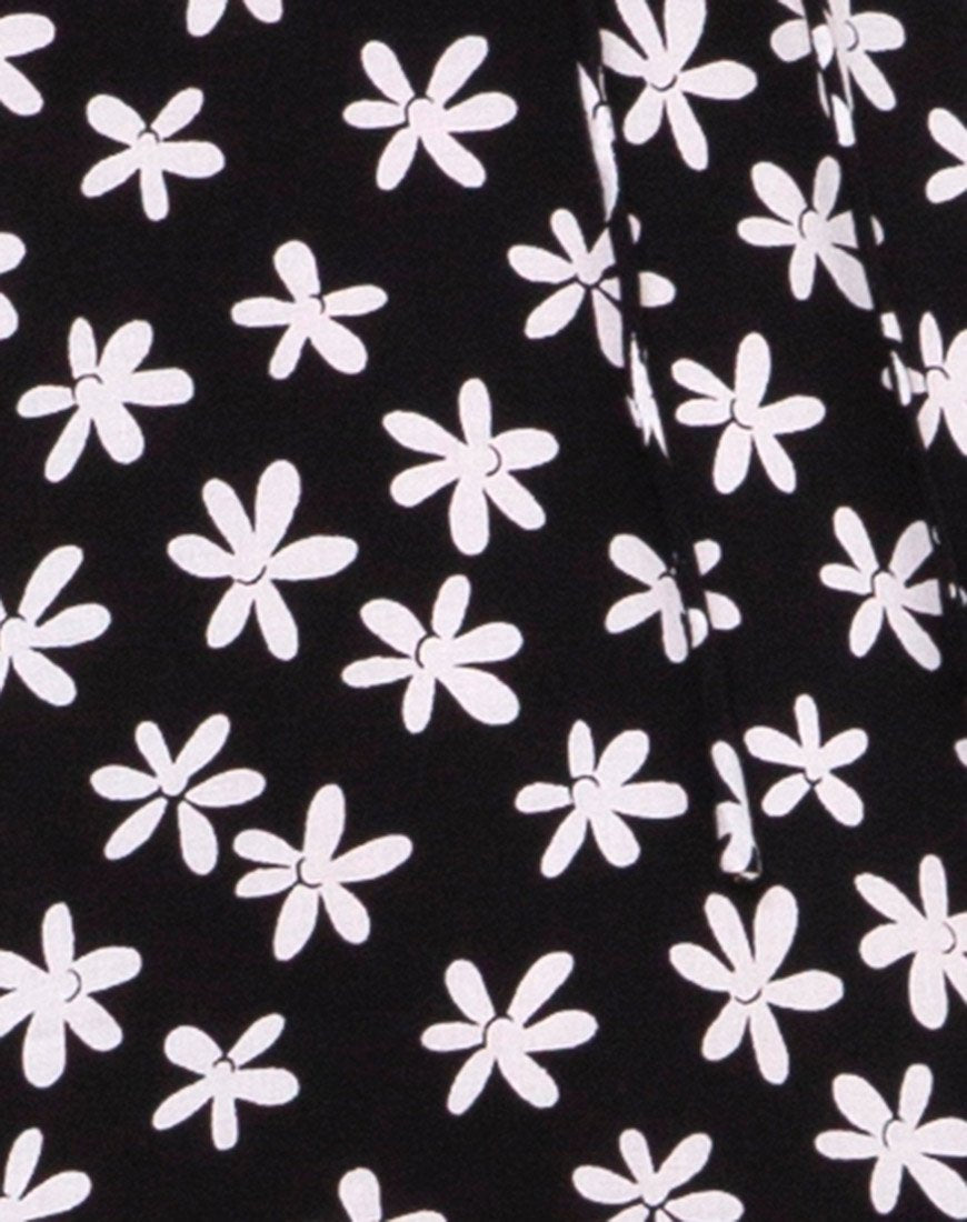 Afbeelding van Cypress Midi jurk in 90s Daisy zwart-wit