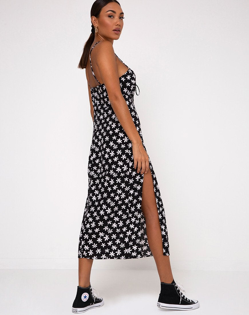 Afbeelding van Cypress Midi jurk in 90s Daisy zwart-wit