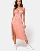 Afbeelding van Cypress Midi Dress in Satin Cheetah Dusty Pink