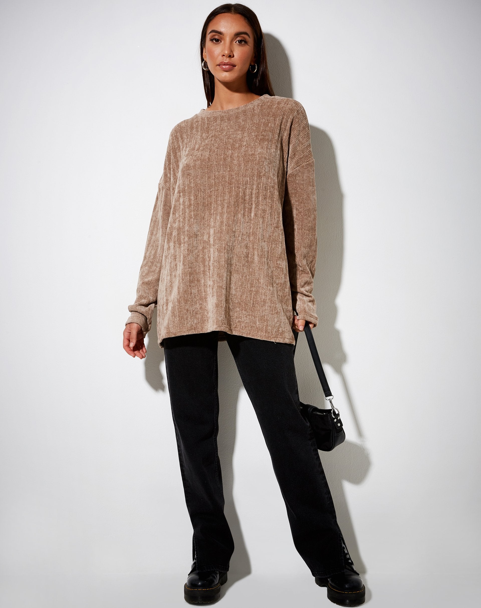 Afbeelding van Pap Trui in Chenille Taupe
