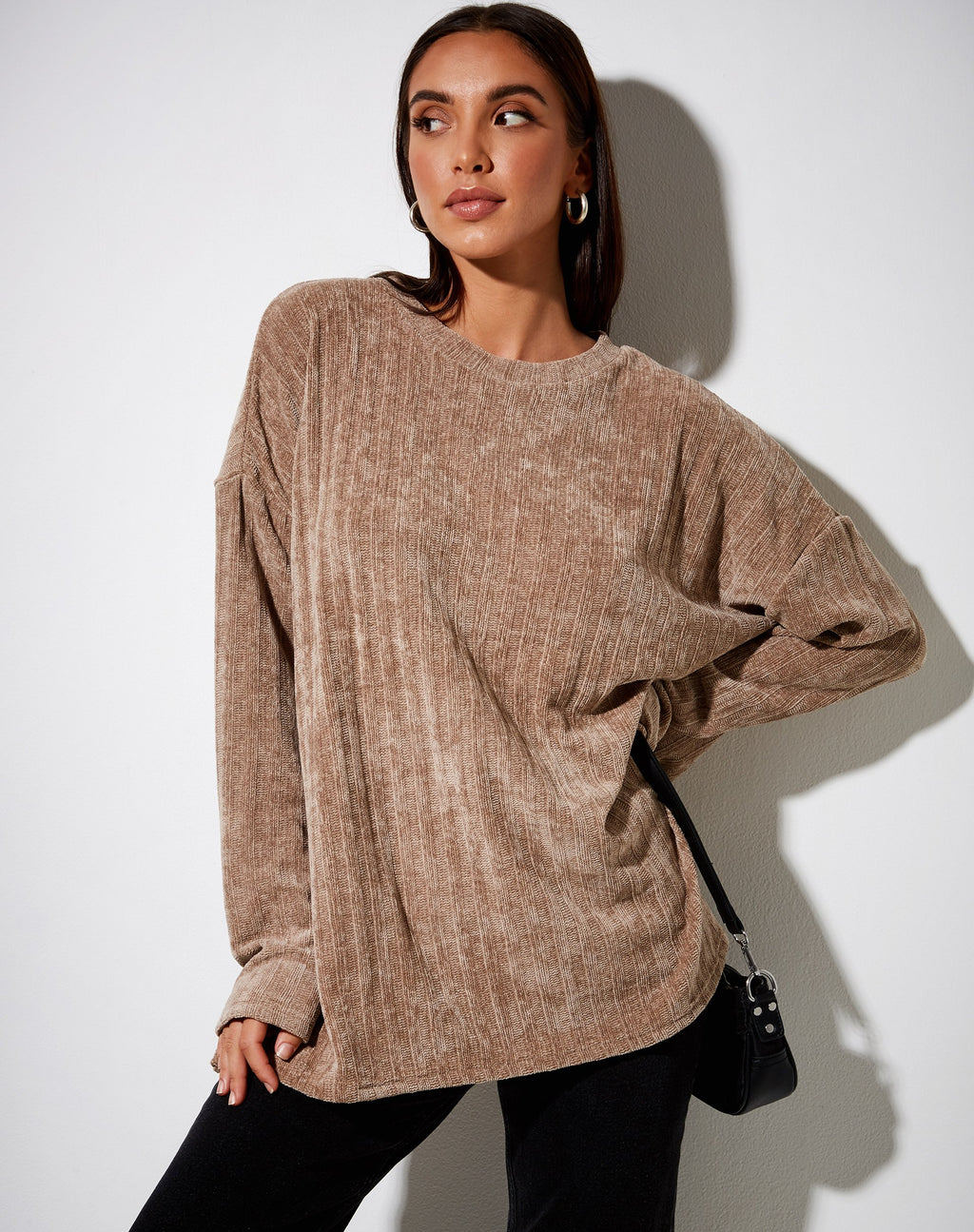 Pap Trui in Chenille Taupe