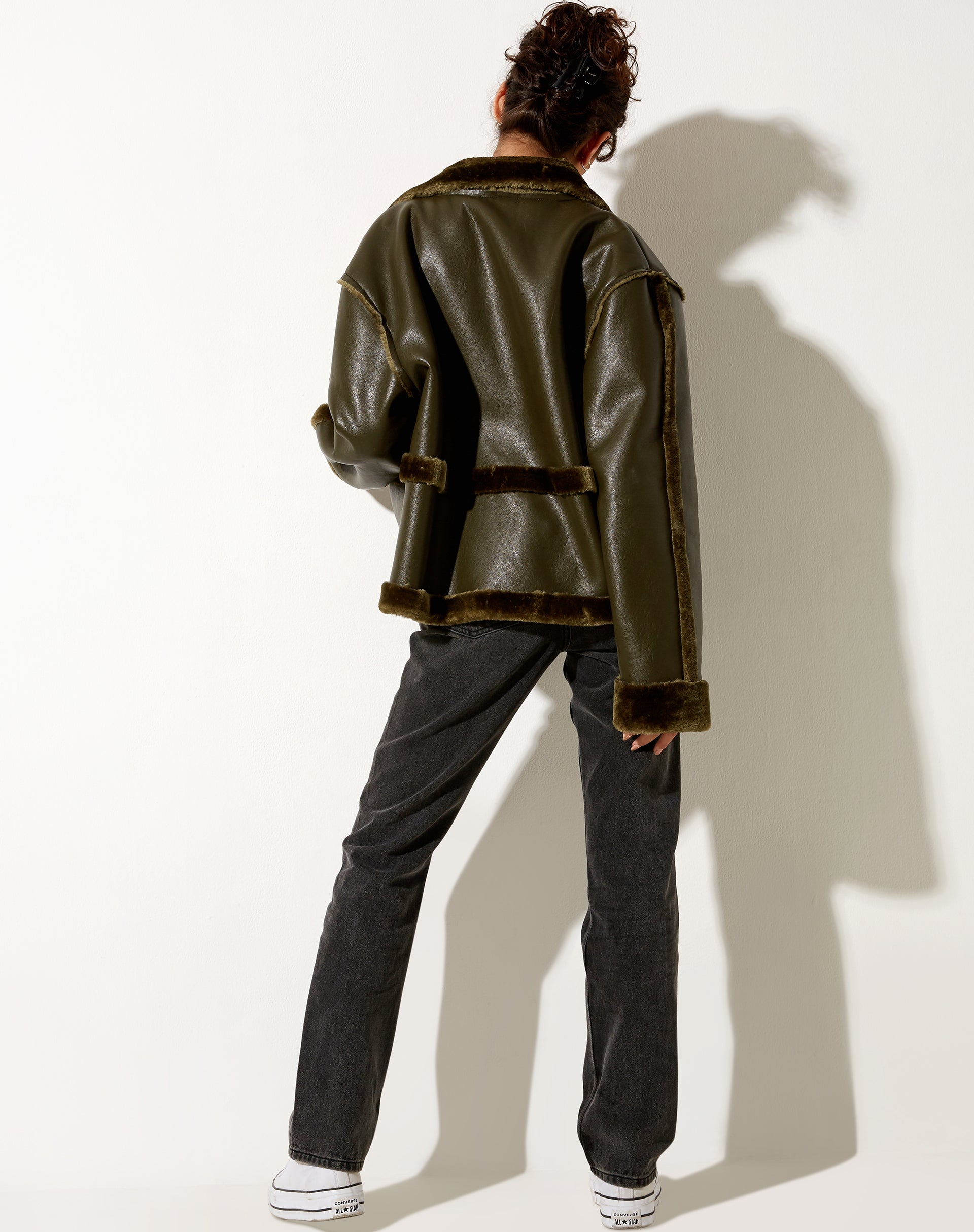 Afbeelding van Dagna Jacket in PU Donker Olijf