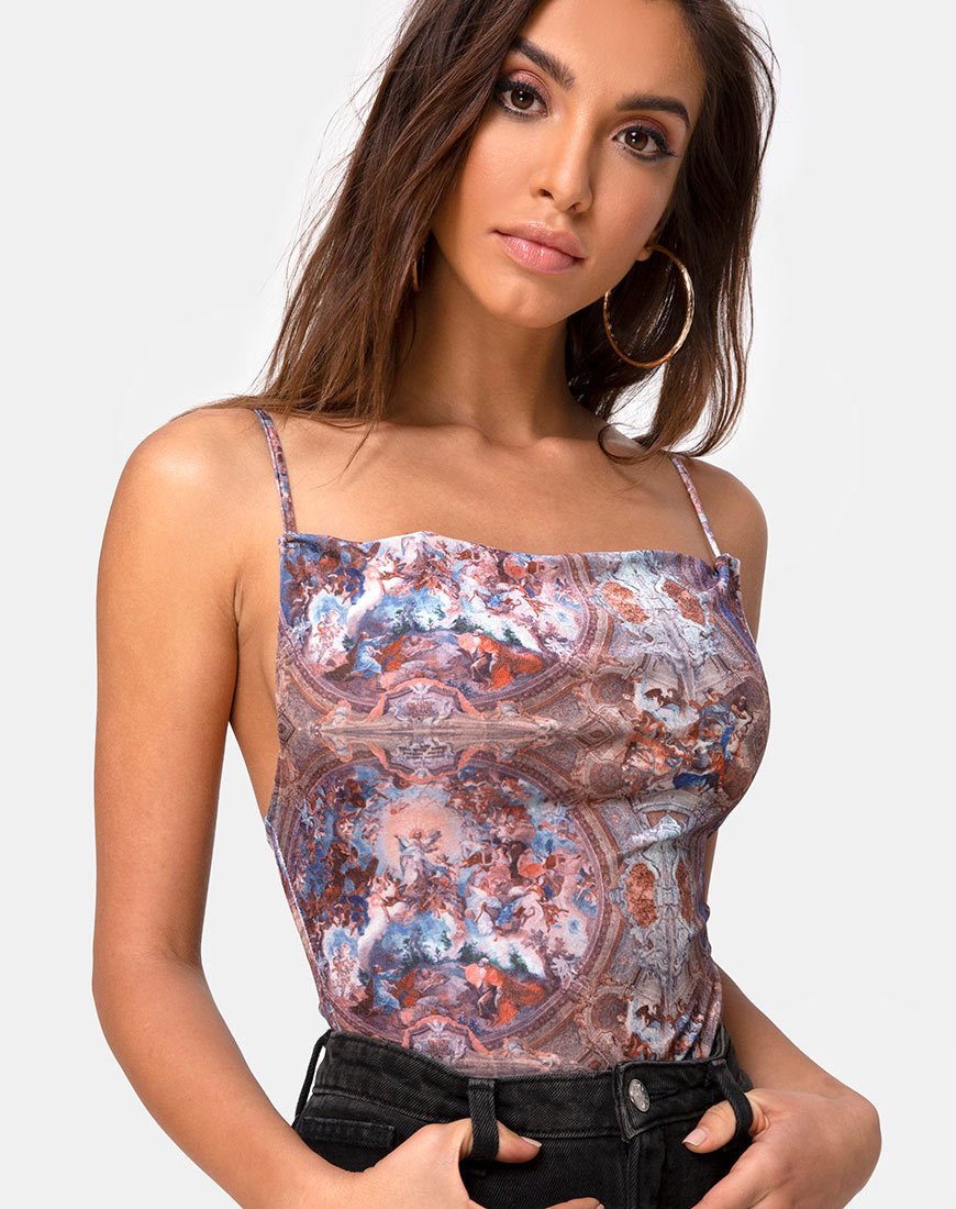 Dais Bodice in fluwelen paleisprint