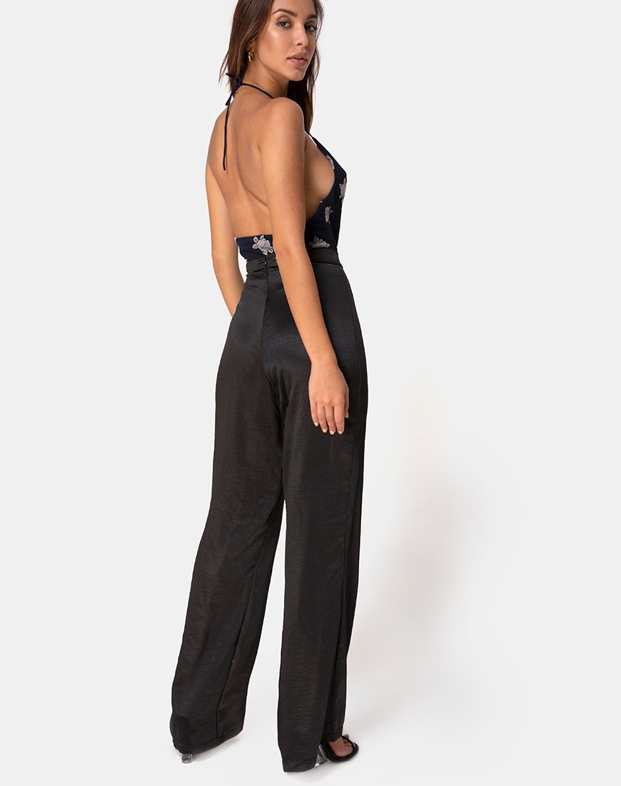 Afbeelding van Dais Bodice in Black Flock Rose