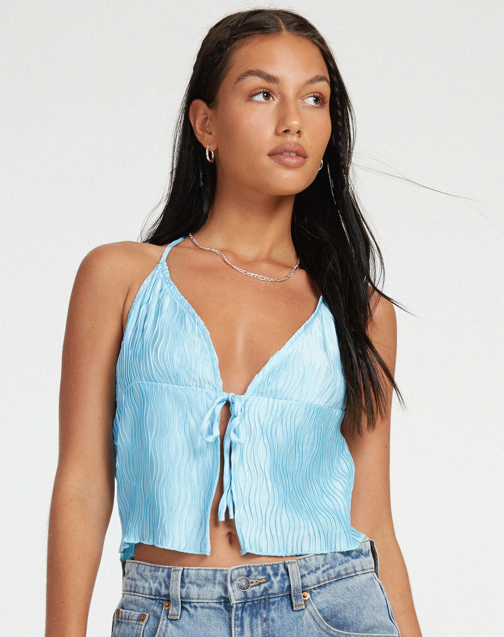 Dama Crop Top in Blauw