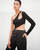 Danes Top in Bubble Jersey Zwart