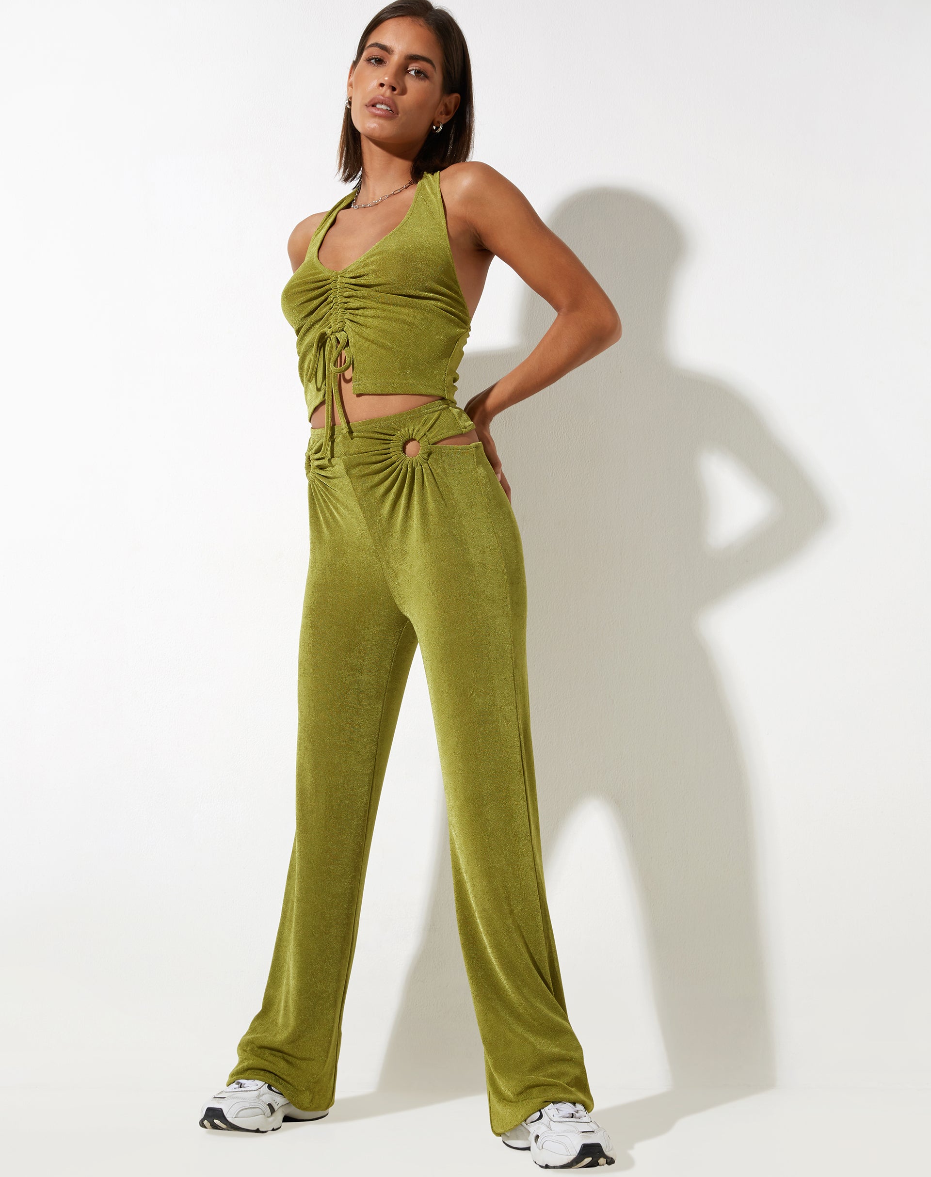 Afbeelding van Dapa Crop Top in Crepe Lime