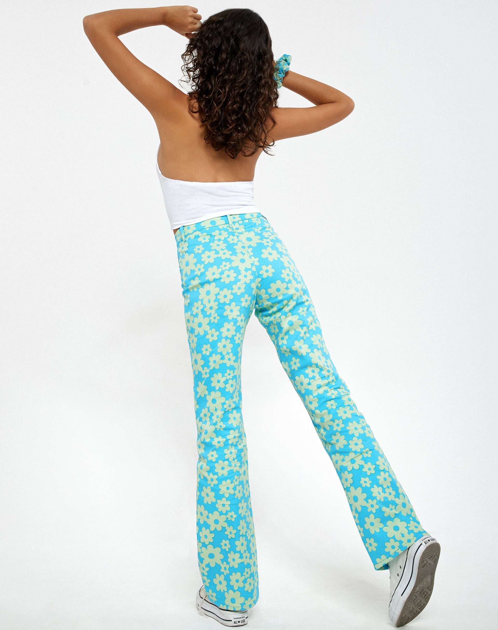 Afbeelding van Motel X Barbara Kristoffersen Zoven Flare Broek in Retro Daisy Blauw