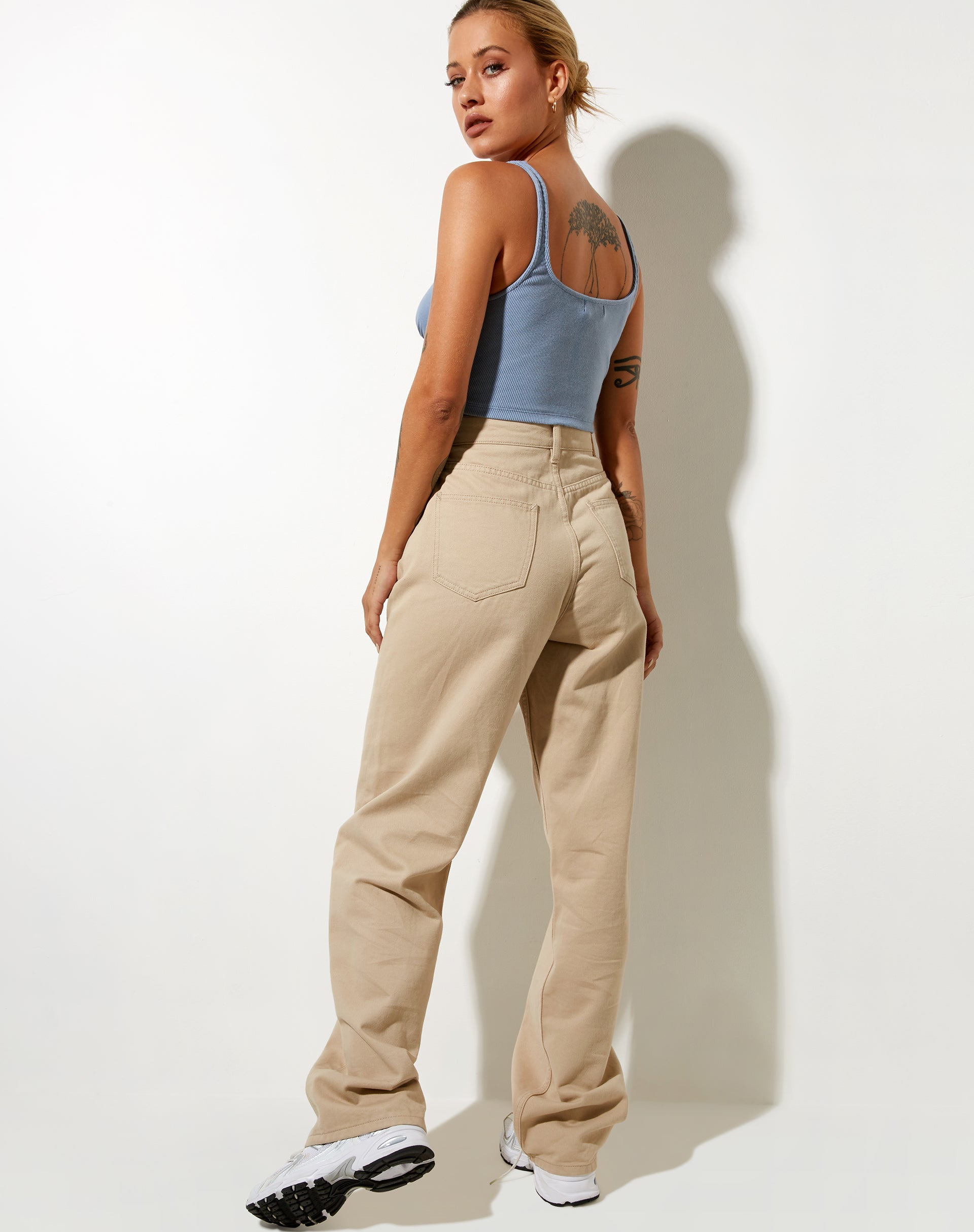 Afbeelding van Darau Crop Top in Rib Powder Blue