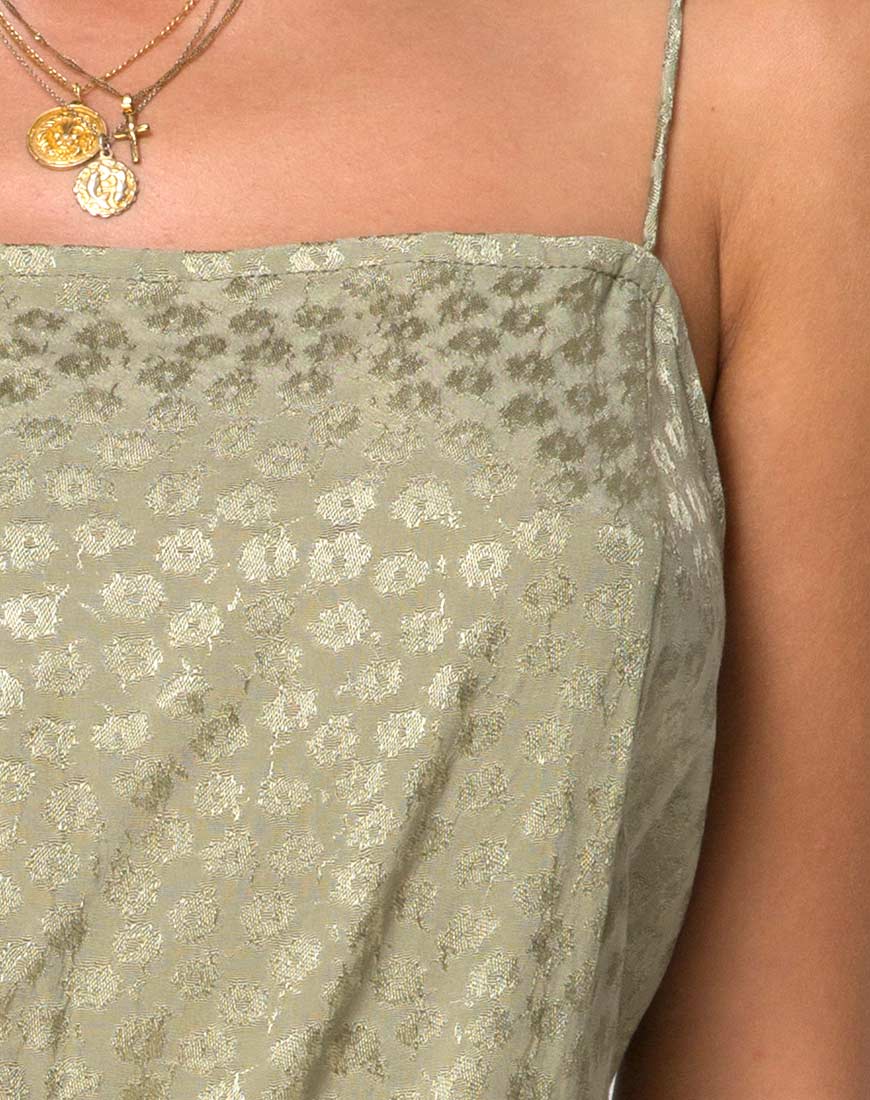 Afbeelding van Datista Slip Jurk in Satijn Ditsy Rose Sage