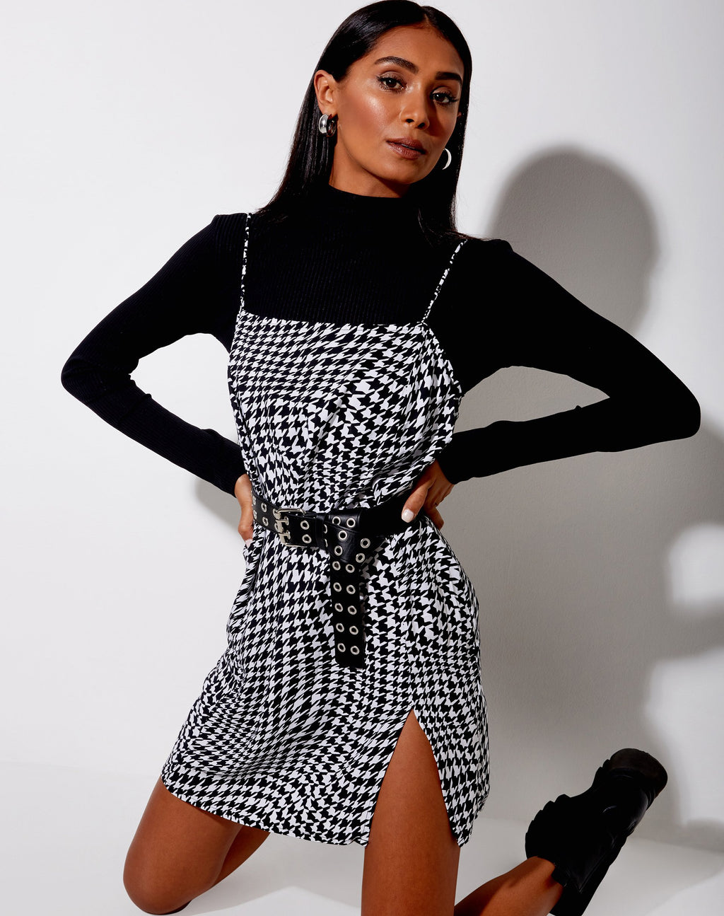 Datista Jurk in Wavey Dogtooth