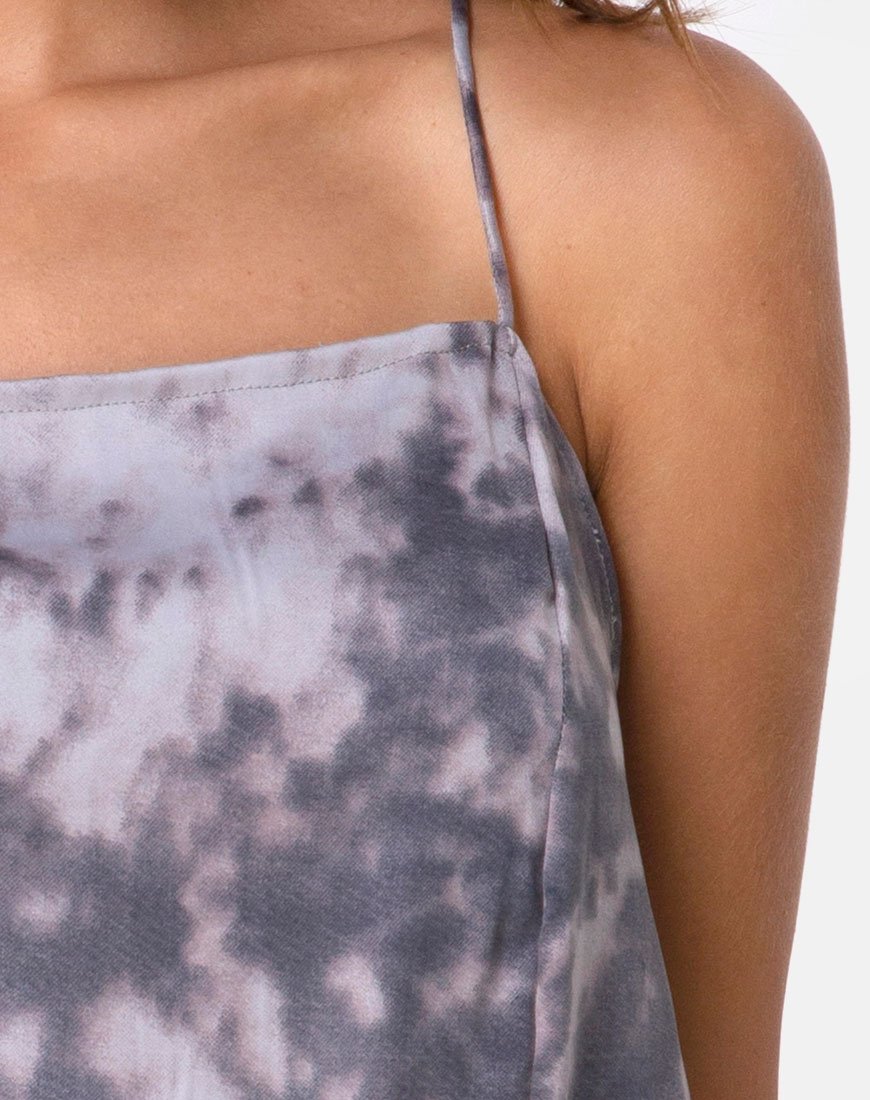 Afbeelding van Datista Jurk in Bleached Tie Dye Grijs