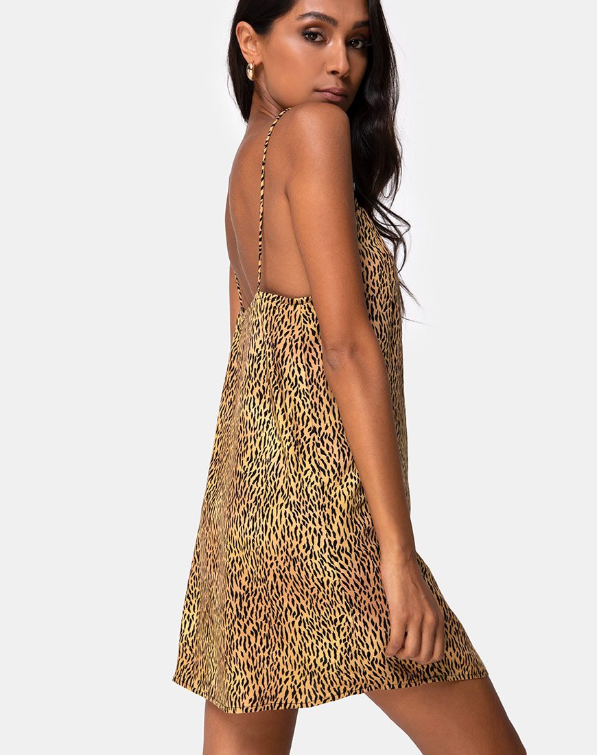 Datista Jurk in Mini Tijger Bruin