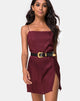 Afbeelding van Datista Slip Dress in Satin Cheetah Burgundy