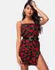 Afbeelding van Datista Slip Dress in Roaming Rose Zwart