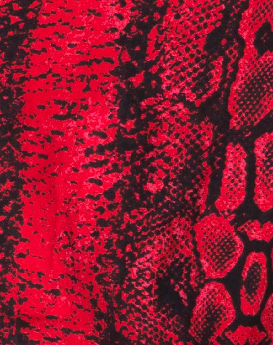 Afbeelding van Datista Slip Dress in Red Snake