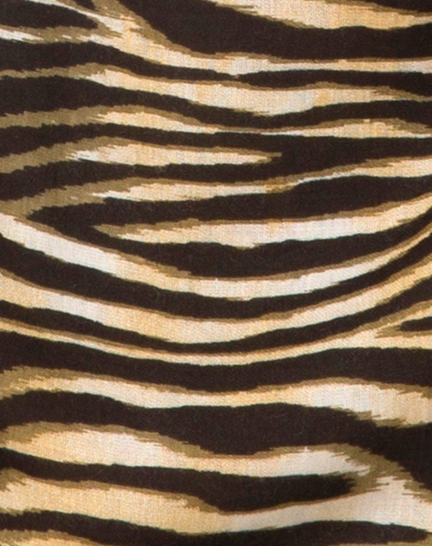 Afbeelding van Datista Slip Dress in Zips Zebra Bruin