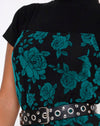 Romantische rozenvlok groenblauw