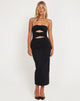 Afbeelding van Dayuna Bandeau Midi Dress in Zwart