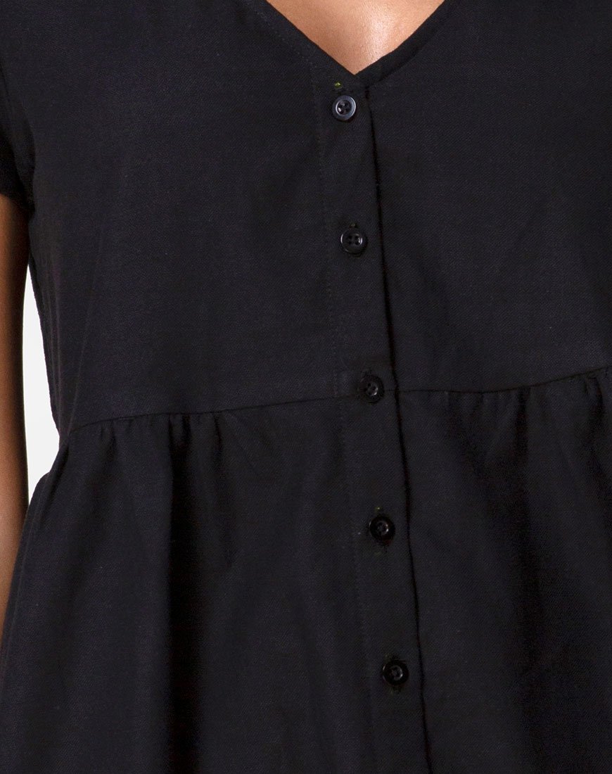 Afbeelding van Deira Babydoll Jurk in Zwart