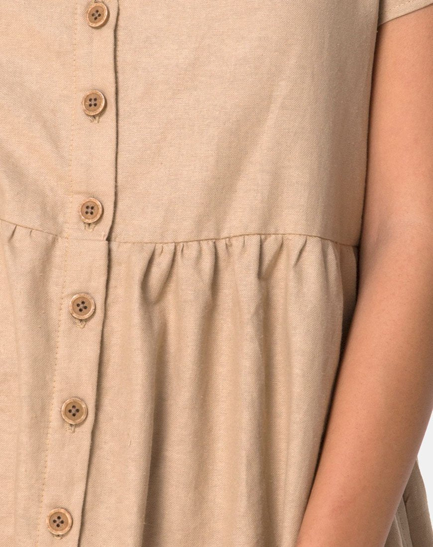 Afbeelding van Deira Babydoll Jurk in Steen