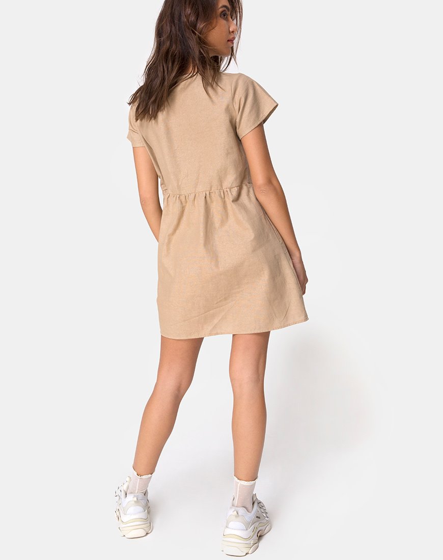 Afbeelding van Deira Babydoll Jurk in Steen
