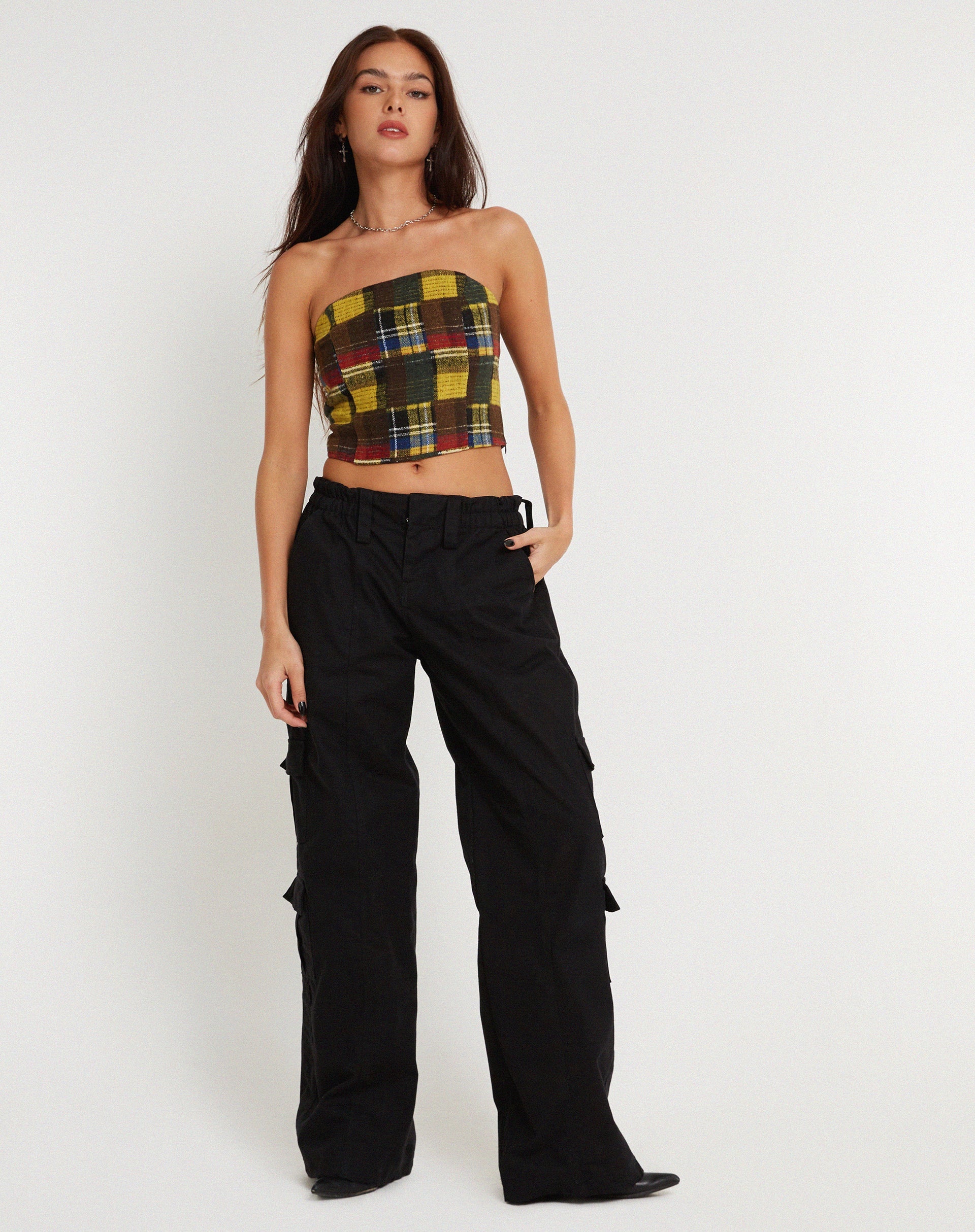 Afbeelding van Delny Bandeau Top in Mix Tartans
