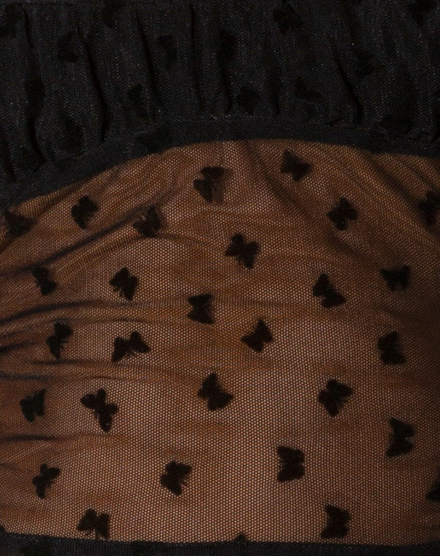 Afbeelding van Delora Crop Top in Zwart Flock Flutterby