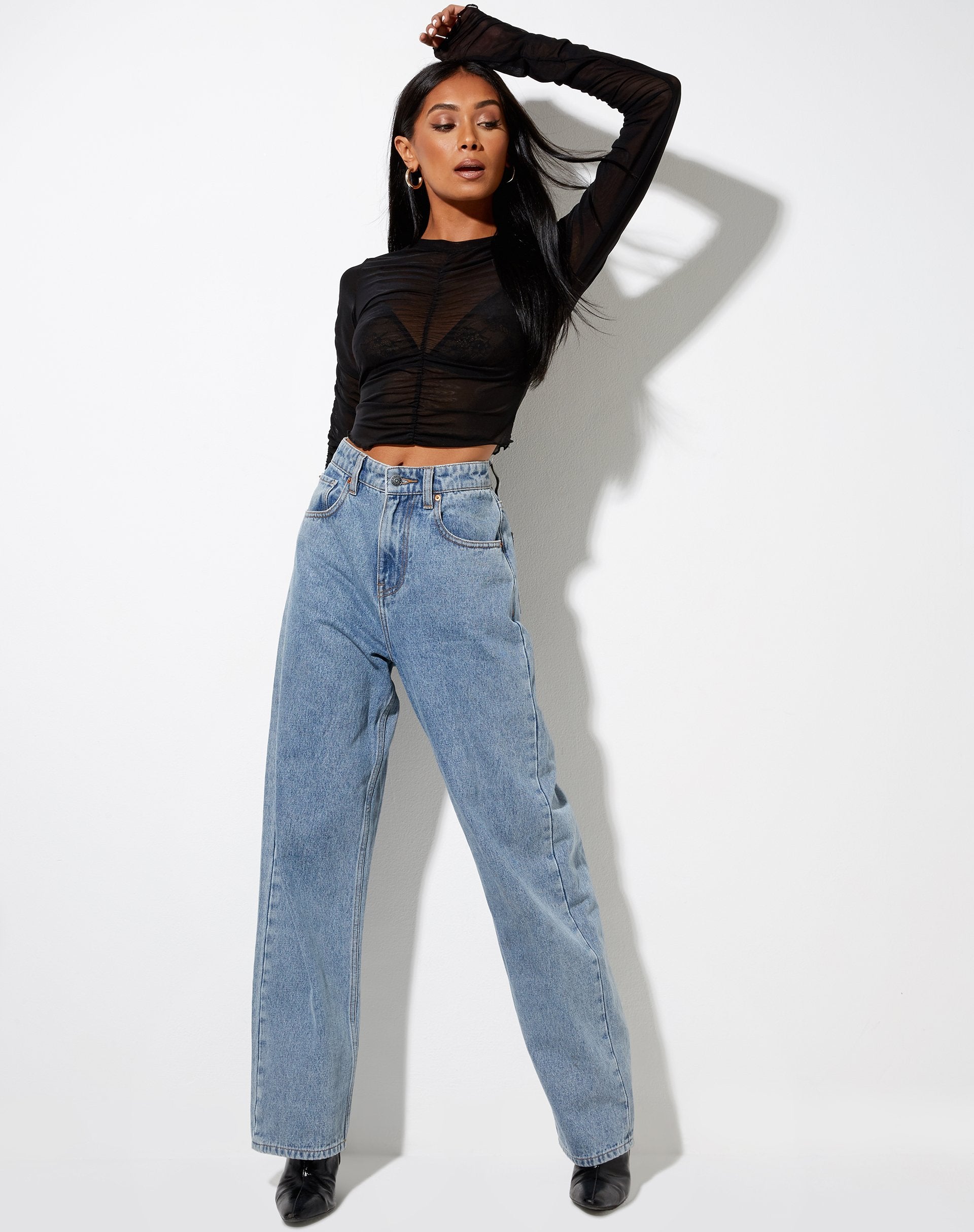 Afbeelding van Deloya Top in Mesh Zwart