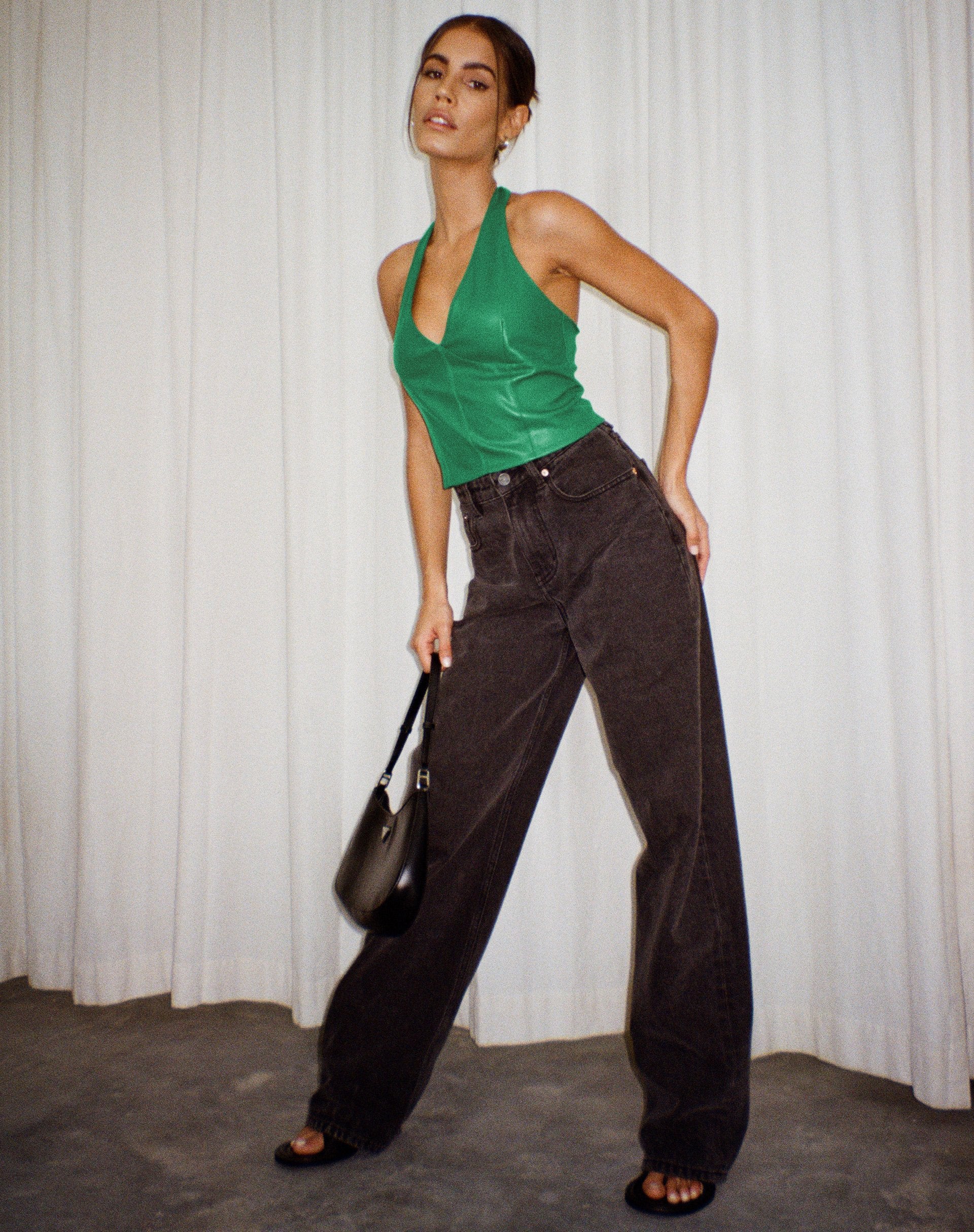 Afbeelding van Depla haltertop in Pu Kelly Green